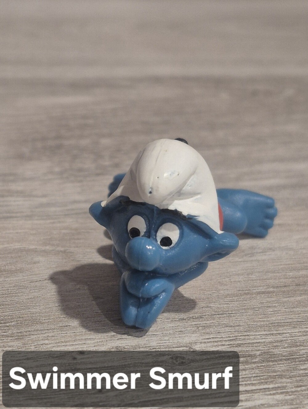 Vintage Swimmer Smurf Figurine